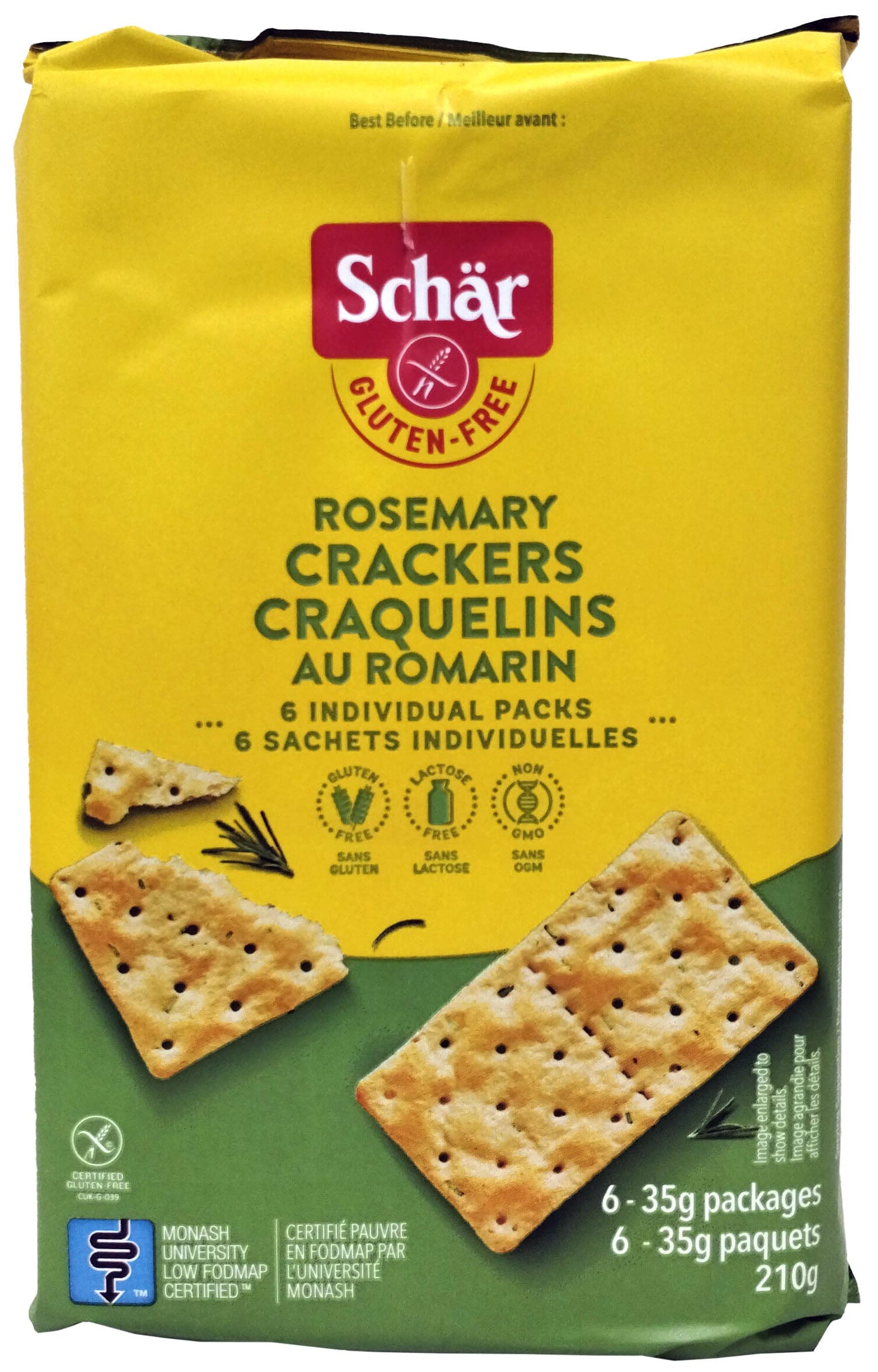 SCHÄR Épicerie Craquelins au romarin 6 sachets individuels