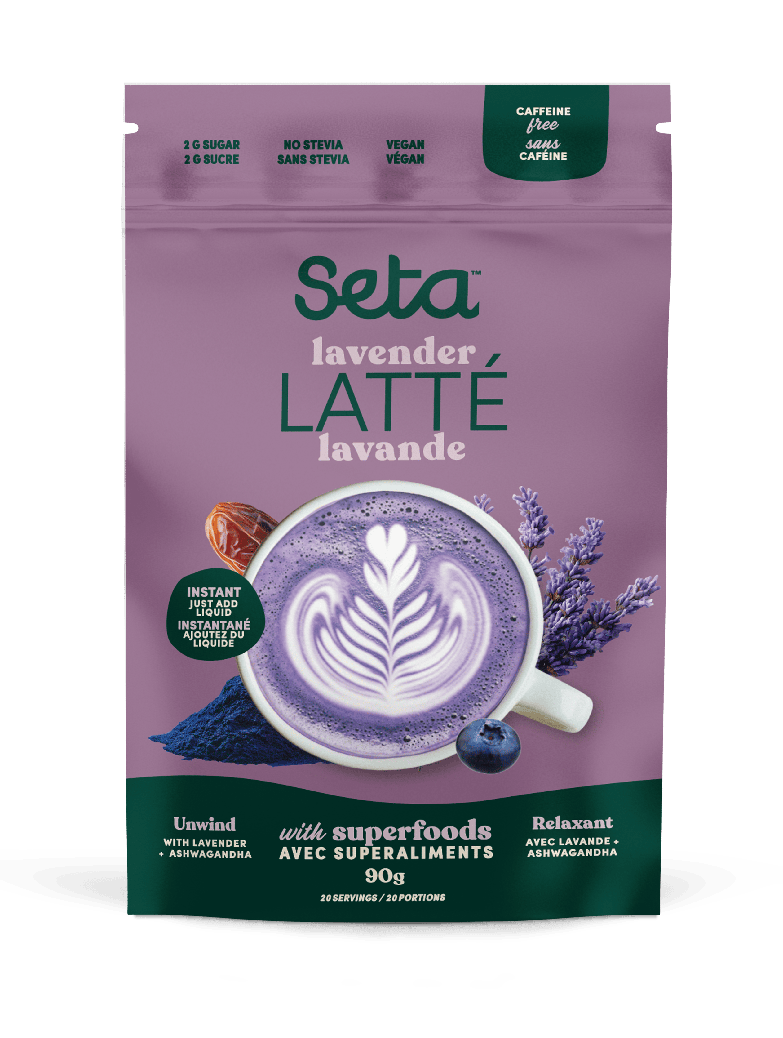 SETA ORGANIC Épicerie Latté à la lavande 90g