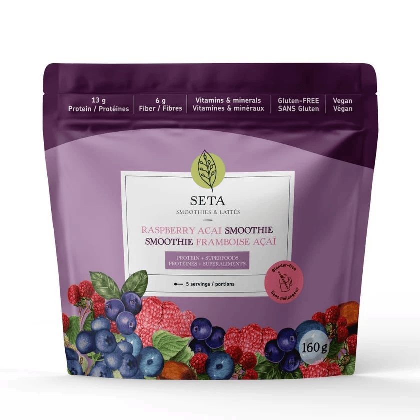 SETA ORGANIC Épicerie Smoothie framboise et açaï 160g