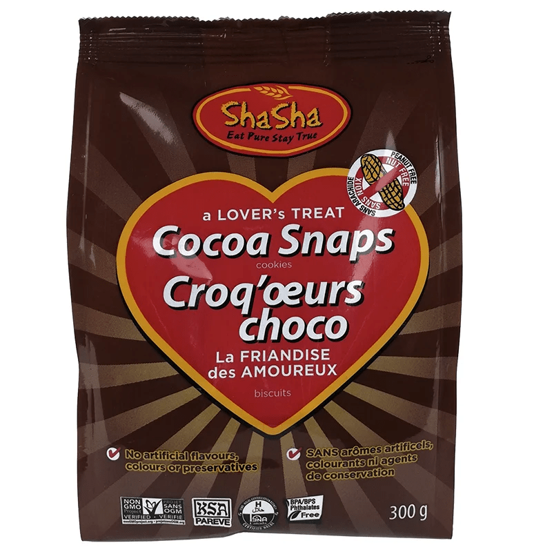 SHASHA Épicerie Biscuits croq'oeurs choco 300g
DATE DE PÉREMPTION : 26 MARS 2026