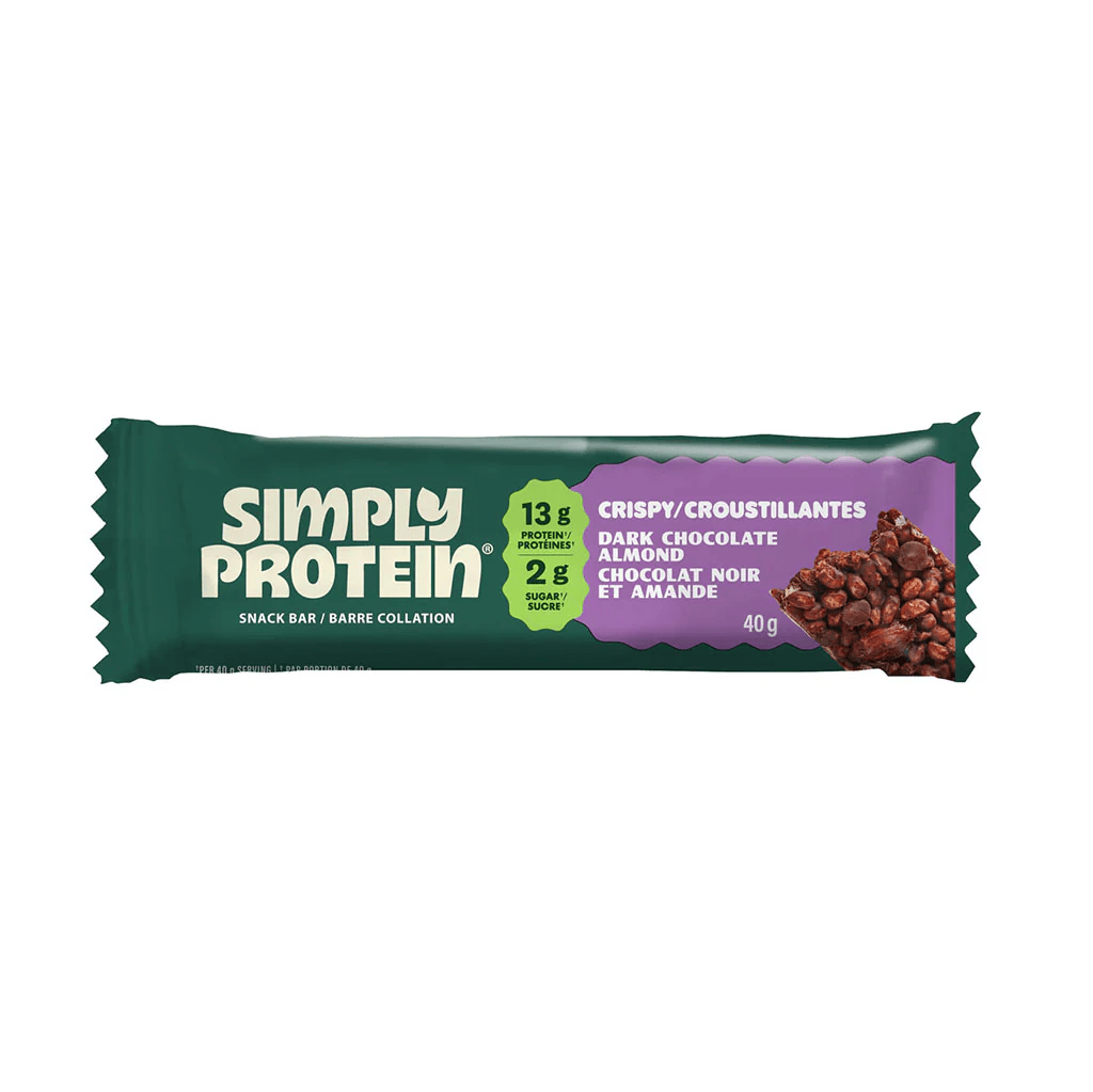 SIMPLY PROTEIN Épicerie Barre protéinée croustillante chocolat noir et amande 40g