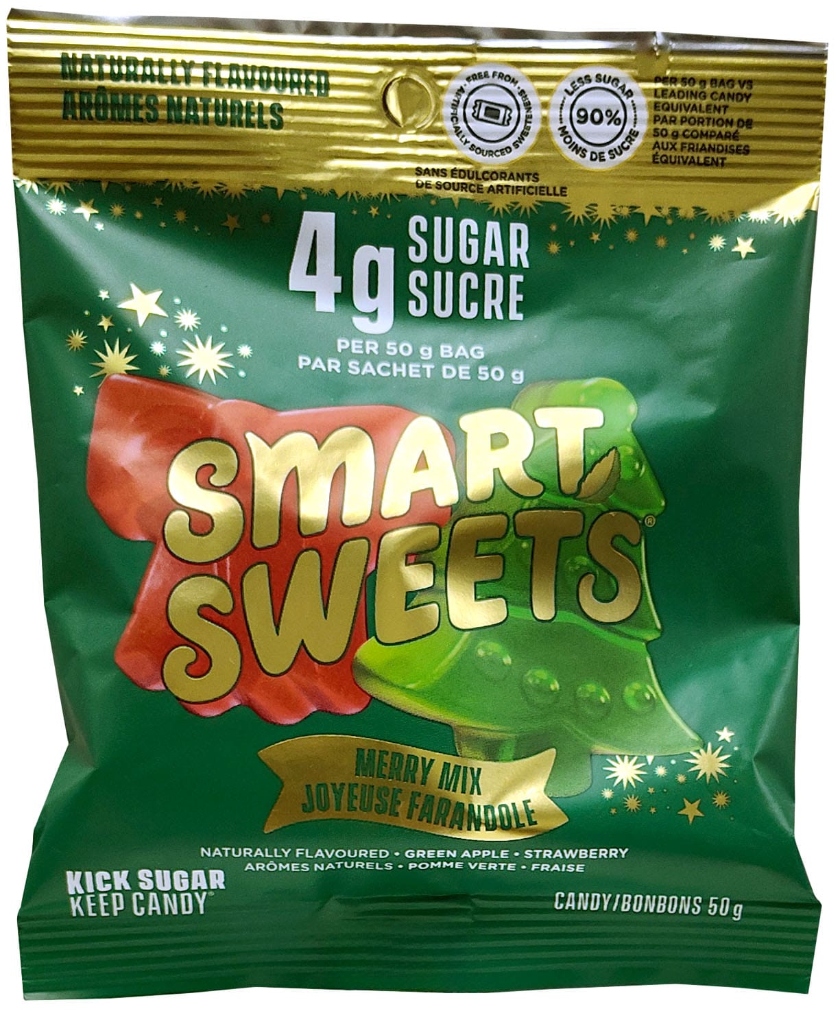SMART SWEETS Épicerie Bonbons joyeuse farandole pommes vertes et fraises 50g