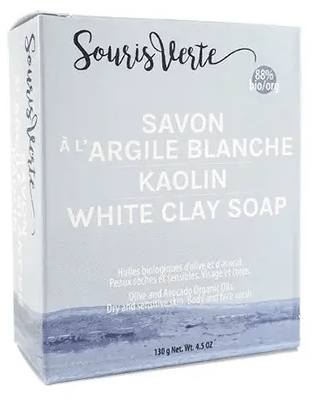 SOURIS VERTE Soins & Beauté Savon kaolin argile blanche 130g