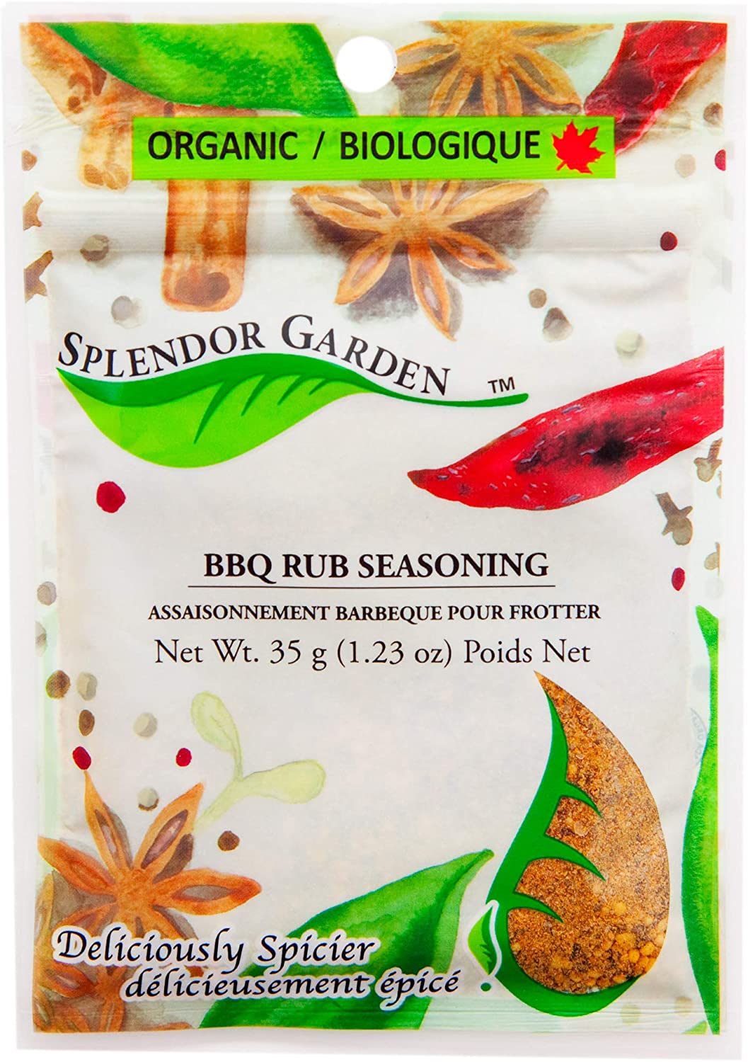 SPLENDOR GARDEN Épicerie Assaisonnement à barbecue pour frotter bio 35g