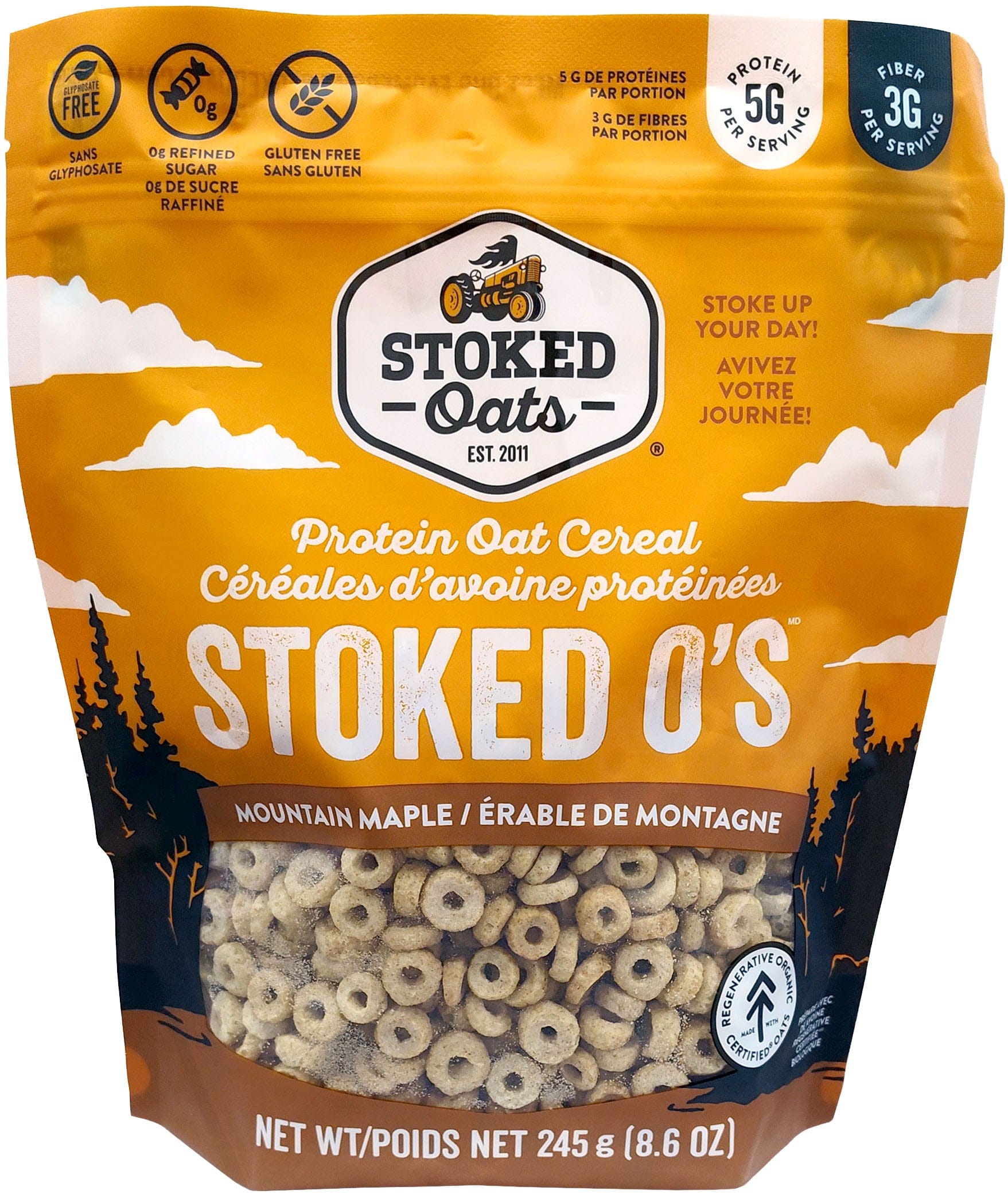 STOKED OATS Épicerie Céréales d'avoine protéinées érable de montagne 245g