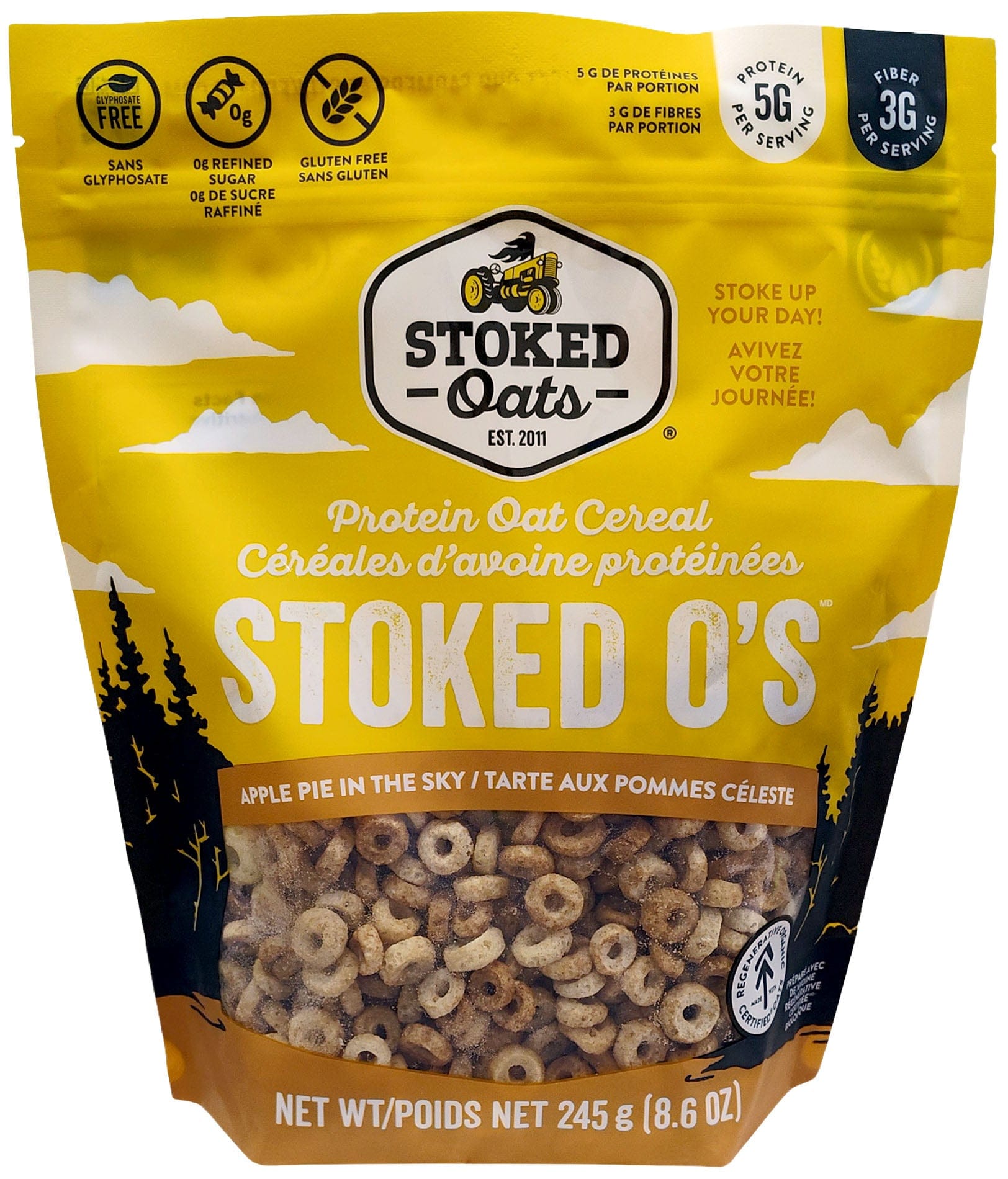 STOKED OATS Épicerie Céréales d'avoine protéinées tarte aux pommes céleste 245g