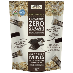 THEOBROMA Épicerie Chocolats noir et noix de coco sans-sucre bio 9 minis morceaux
