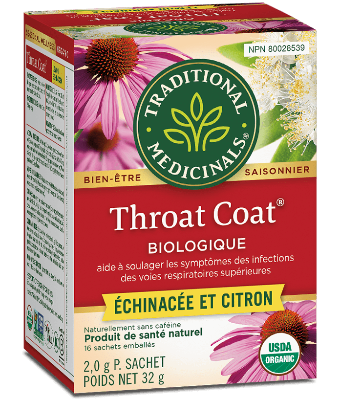 TRADITIONAL MEDICINALS Épicerie Tisane throat coat échinacée et citron bio 16's