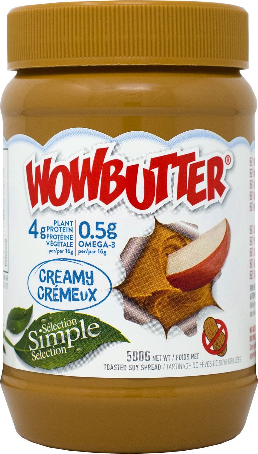 WOWBUTTER Épicerie Tartinade de soya crémeux 500g