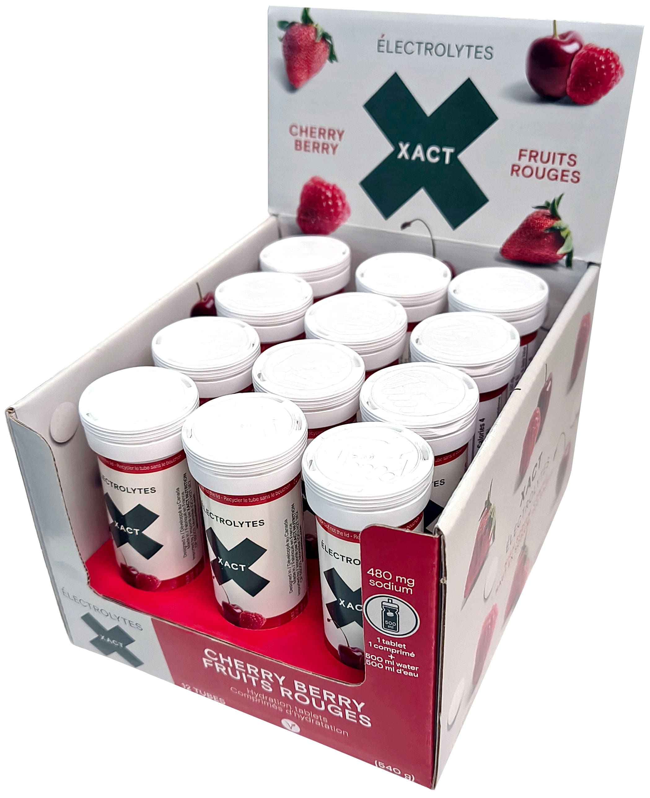 XACT NUTRITION Suppléments Electrolytes (baies rouges) 12x10comp