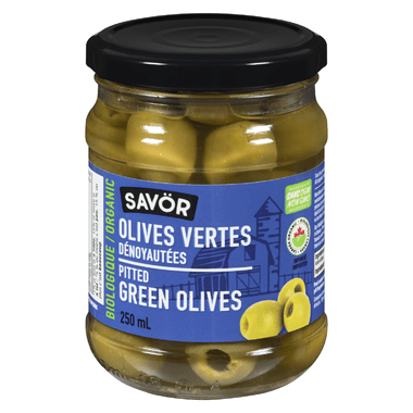 SAVÖR Épicerie Olives vertes dénoyautées bio 250ml