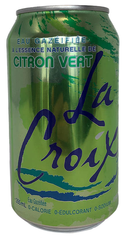 Eau pétillante au citron vert 355ml 
DATE DE PÉREMPTION : 26 MARS 2025