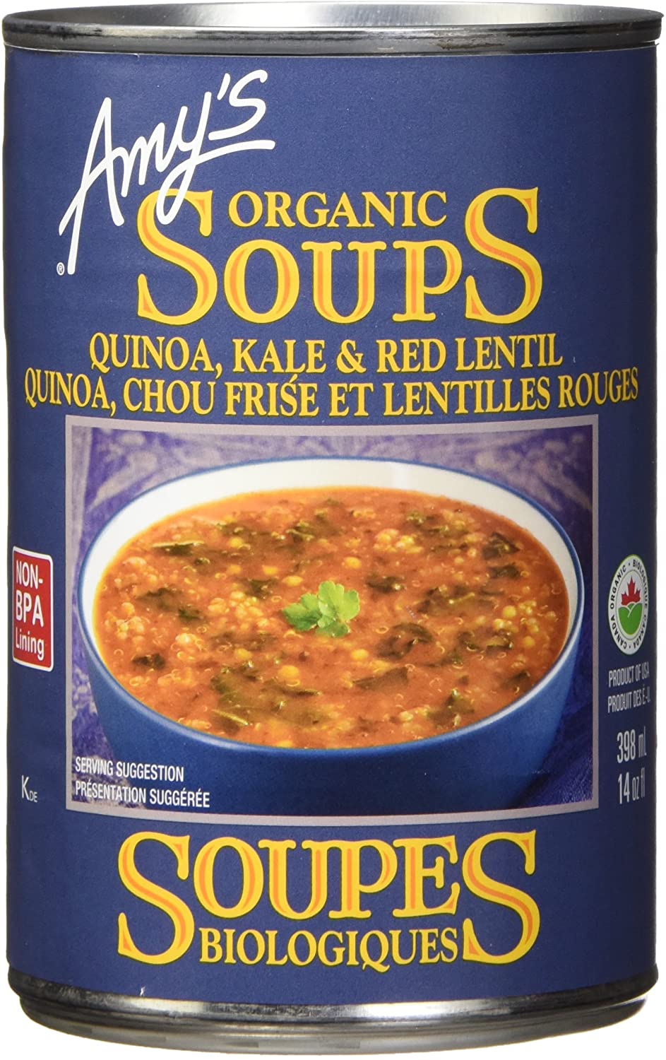 Organic quinoa, lentil and kale soup 398ml