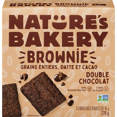 Brownie grains entier , datte et cacao double chocolat 6 un