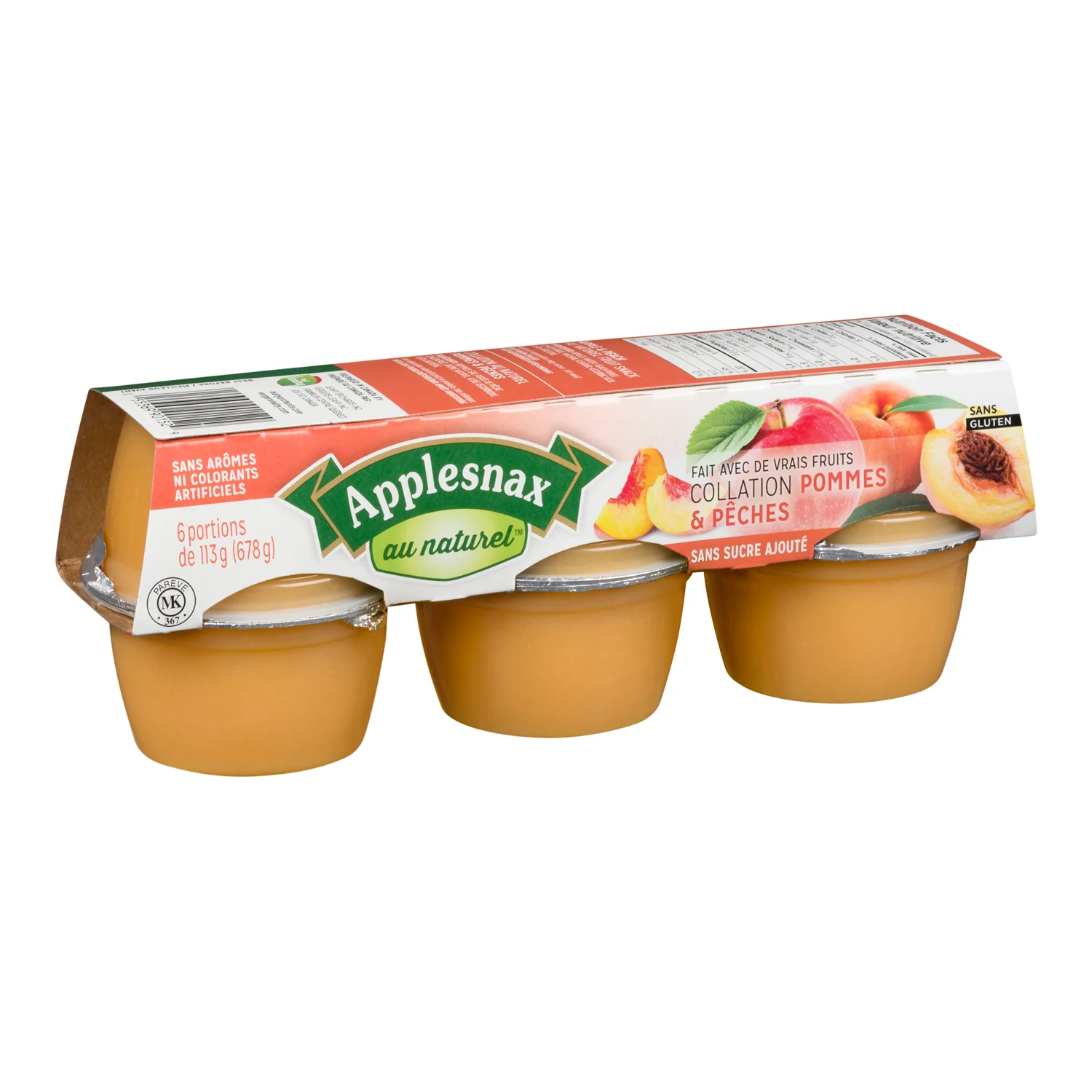 Compote pommes et pêches naturelle sans-sucre 6x113g