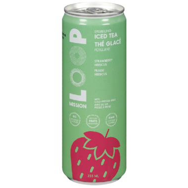 Thé glacé pétillant fraise et hibiscus 355ml