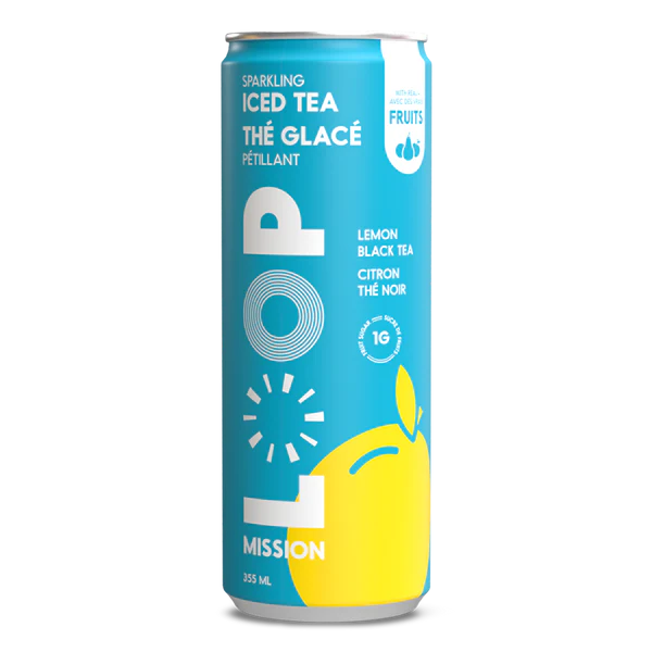 Thé glacé pétillant citron et thé noir 355ml