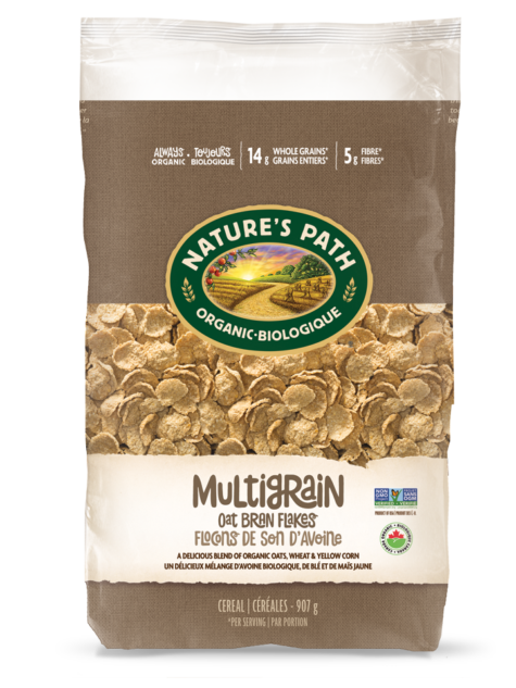 Organic Oat Bran Flakes Multigrain Cereal 907g