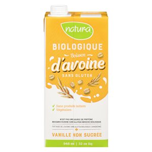 Boisson d'avoine vanille non-sucré bio 946ml