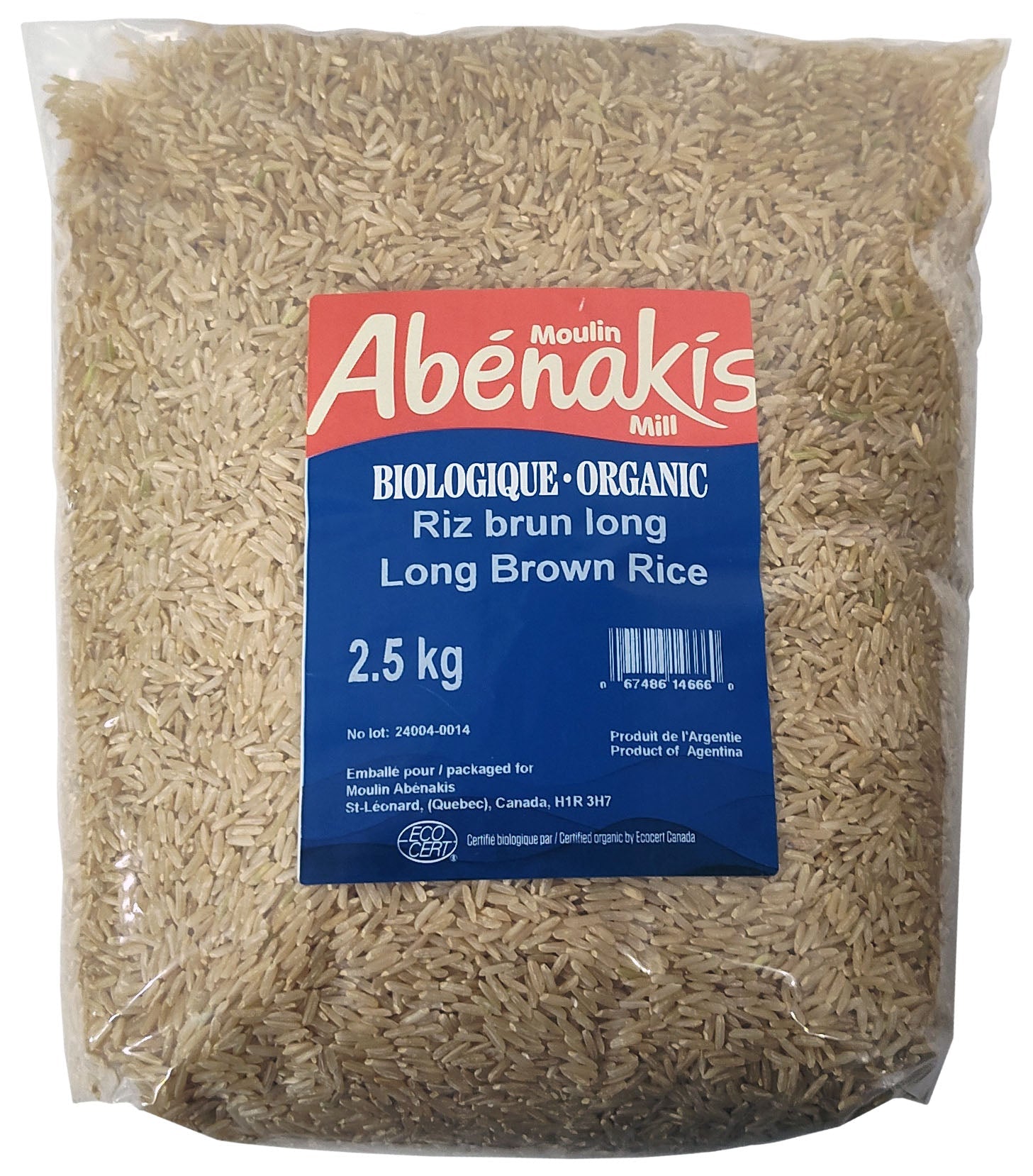 Riz brun long bio 2,5kg