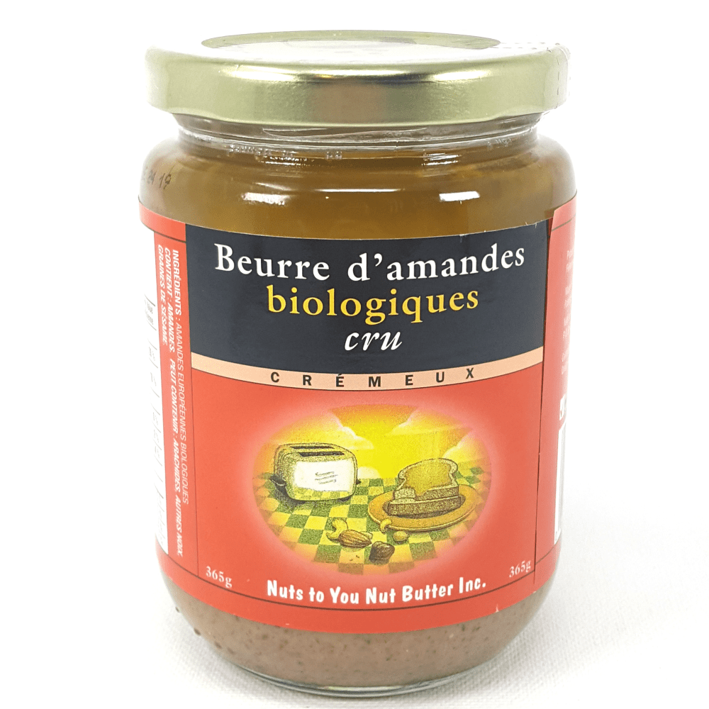 Beurre d'amandes cru crémeux bio 365g