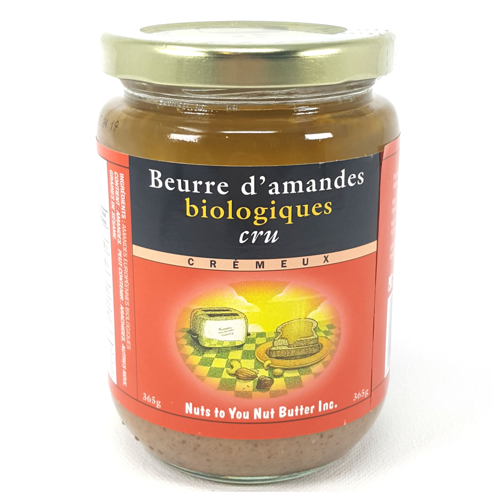 Organic creamy raw almond butter 365g