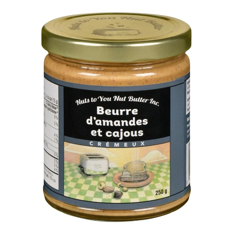 Beurre d'amandes et cajou 250g
DATE DE PÉREMPTION : 18 DÉCEMBRE 2024