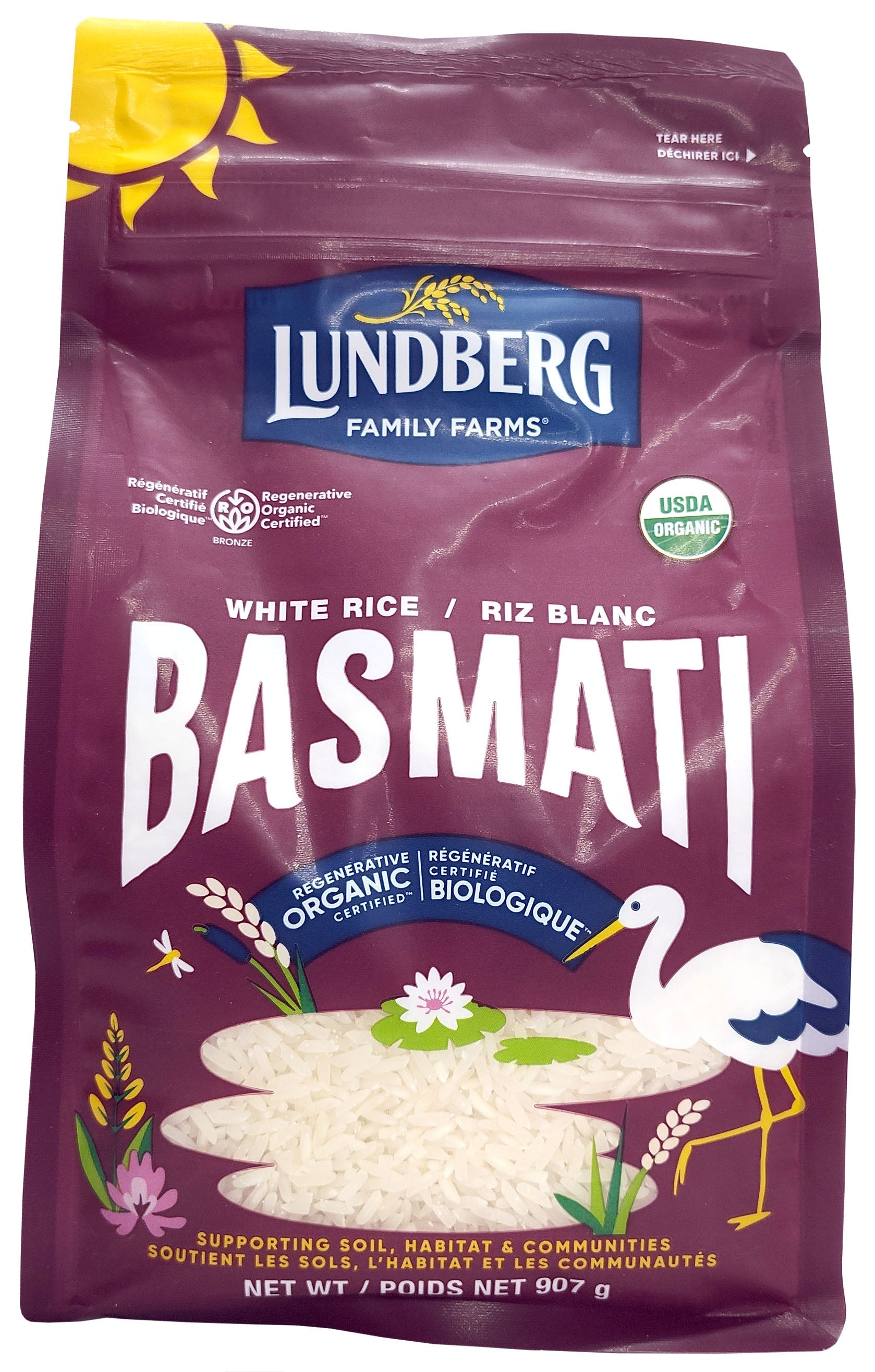 Organic white basmati rice 907g