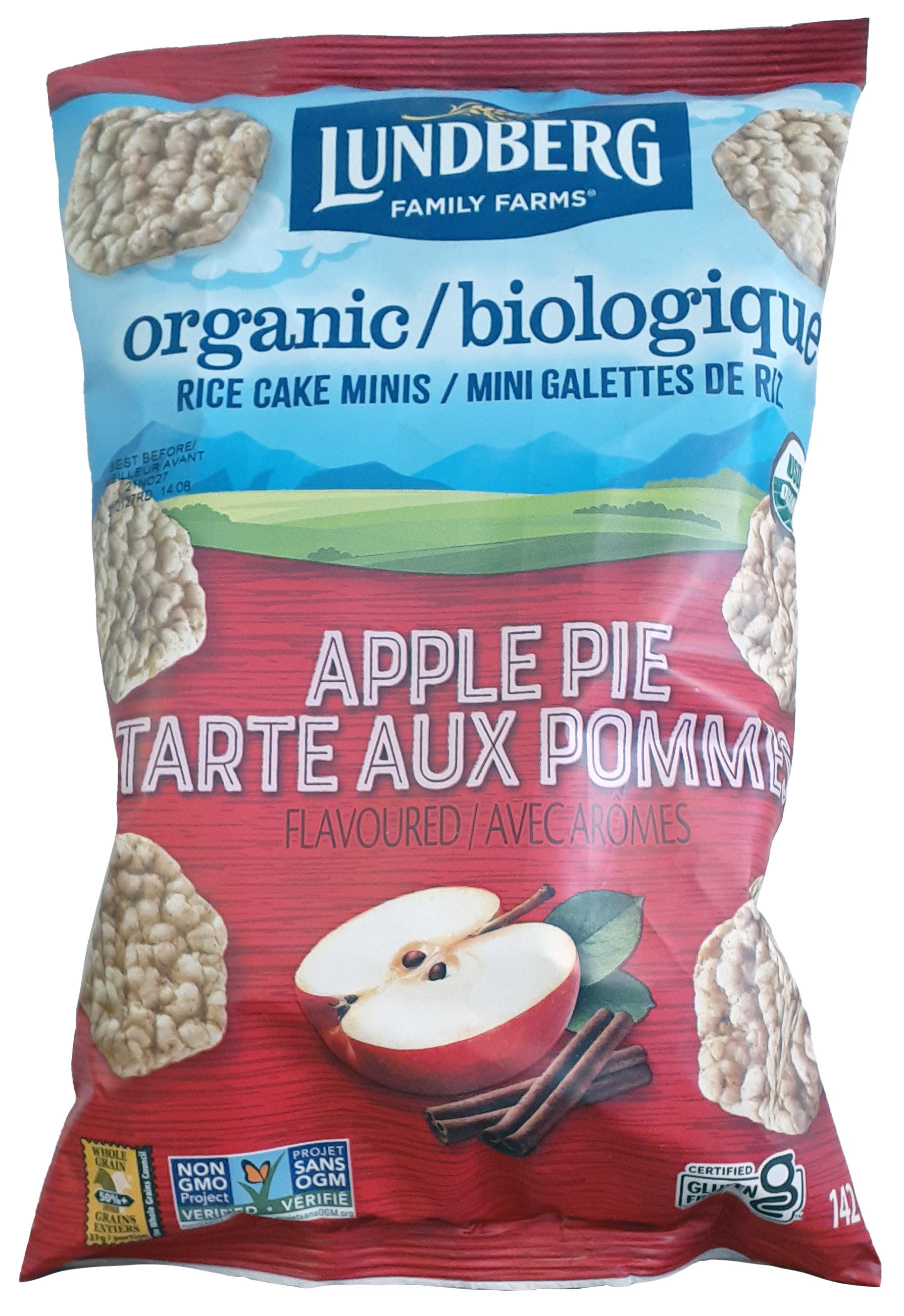 Mini organic apple pie rice cakes 142g