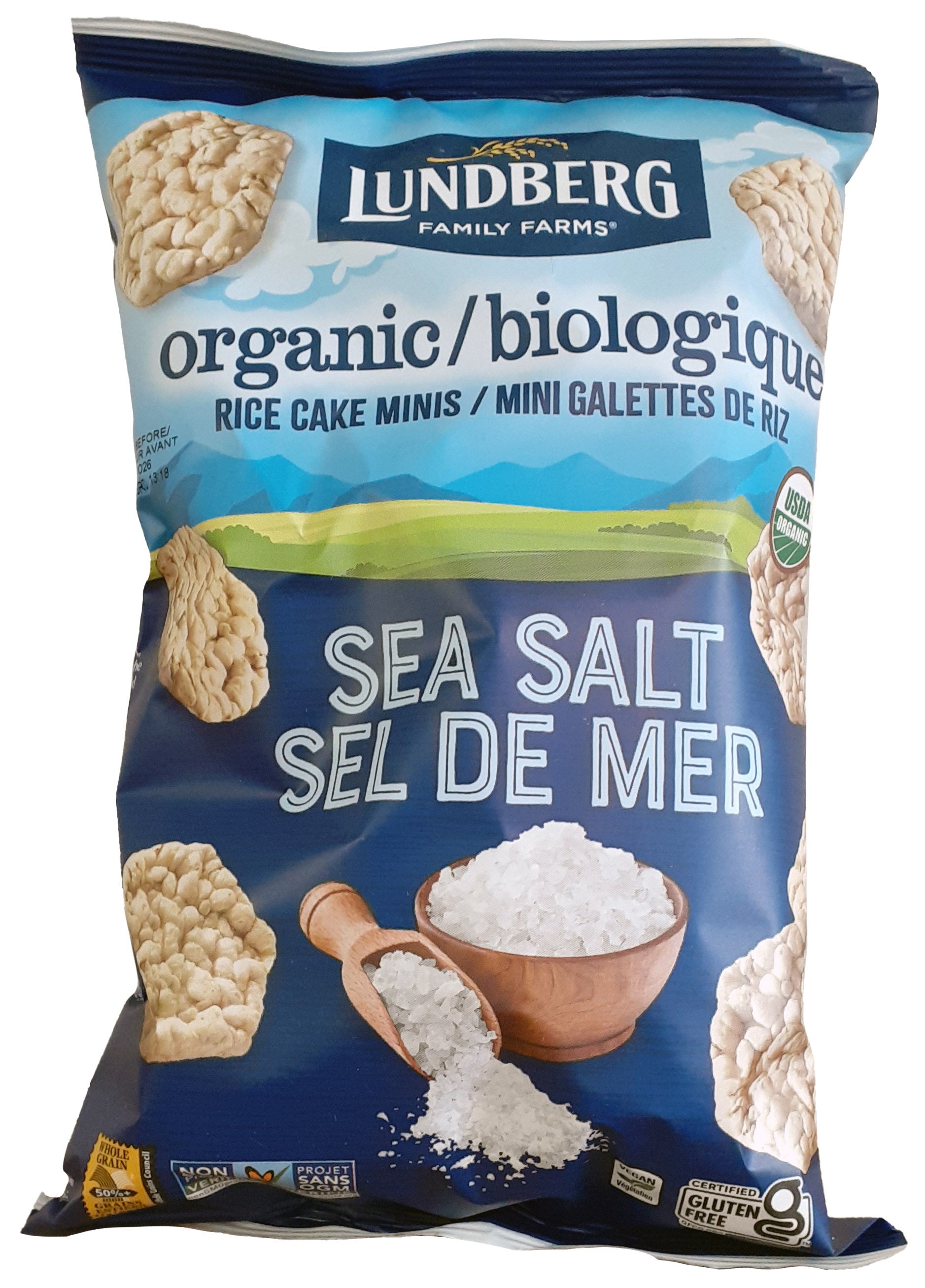 Mini organic sea salt rice cakes 142g