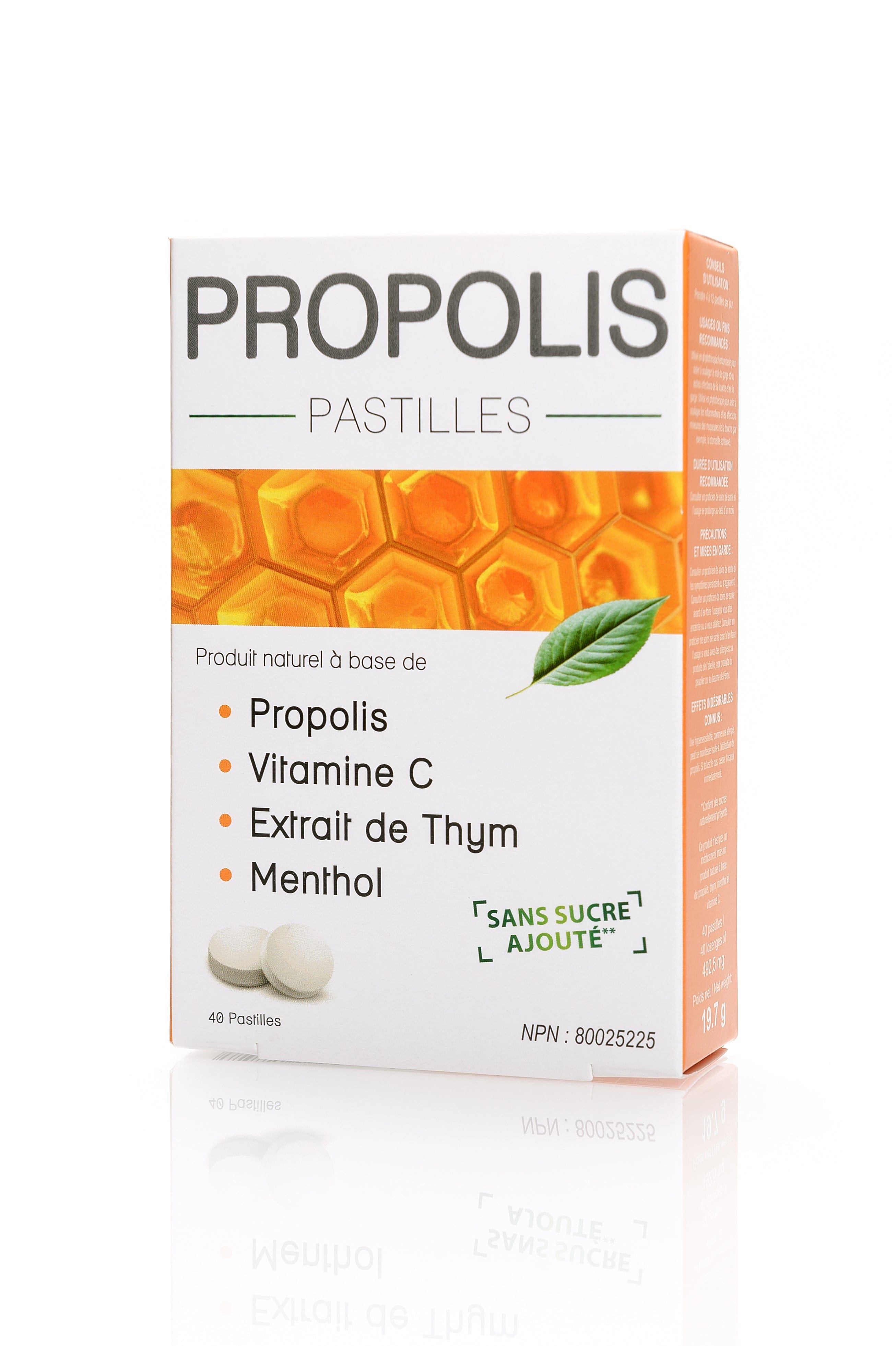 3 CHÊNES LABORATOIRE Suppléments Pastilles propolis (NPN80025225) 40past