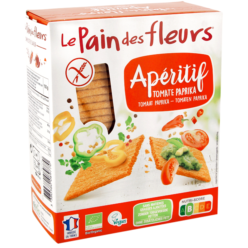 Craquelins apéritif tomates et paprika bio 150g