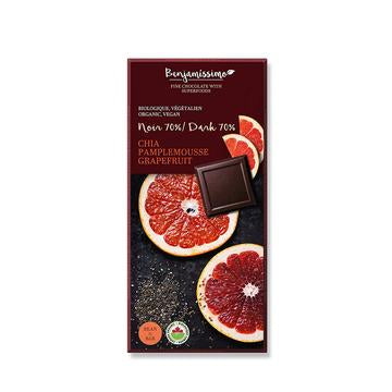 Chocolate with organic grapefruit and chia 70g