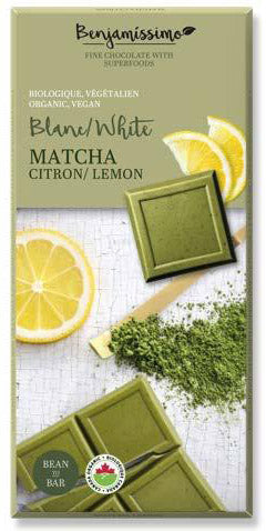 Matcha chocolate and organic lemon 70g