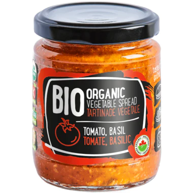 Organic tomato and basil vegetable spread 235g