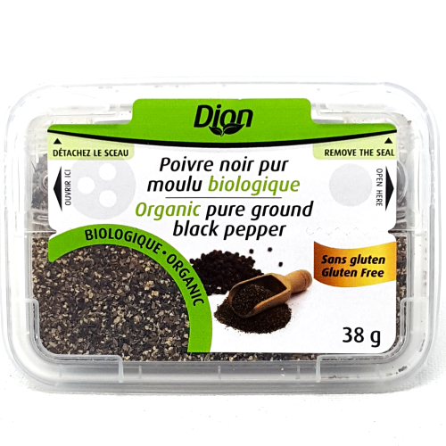 Poivre noir pur moulu bio 38g