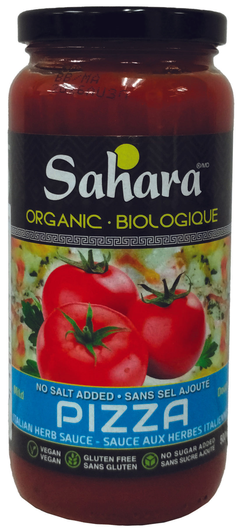 Sauce douce aux herbes italiennes sans-sel bio pour pizza 500ml