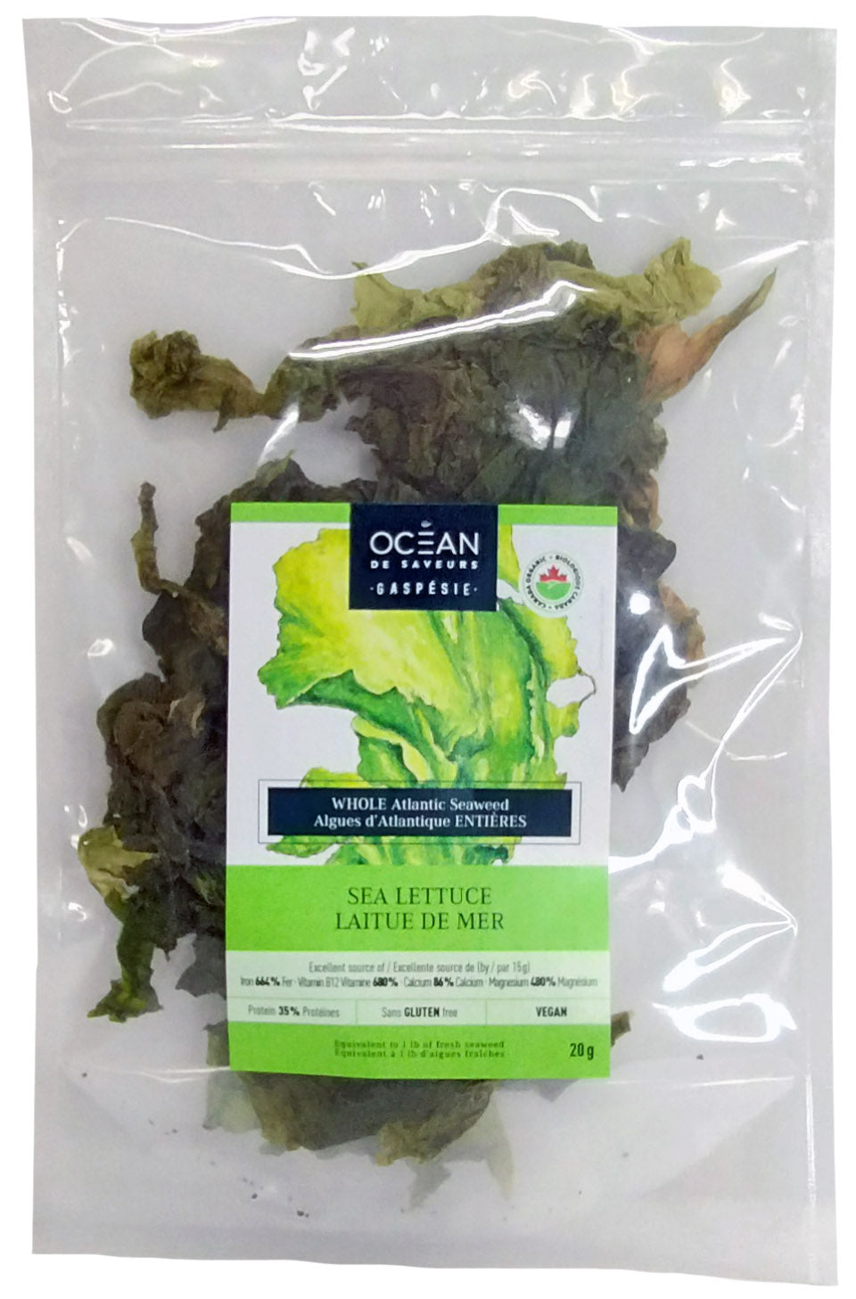 Whole Atlantic seaweed sea lettuce 20g