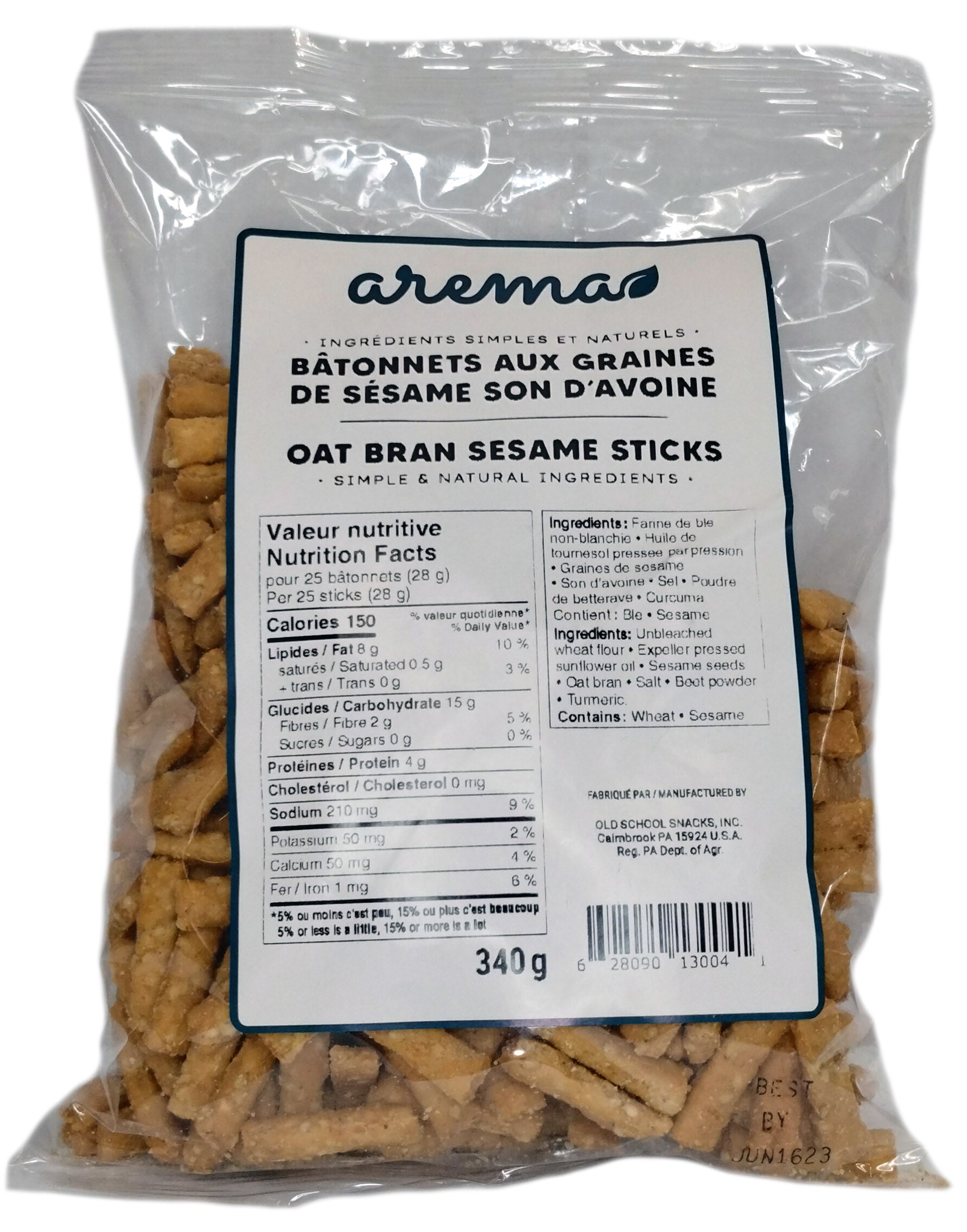 Oat bran sesame seed sticks 340g