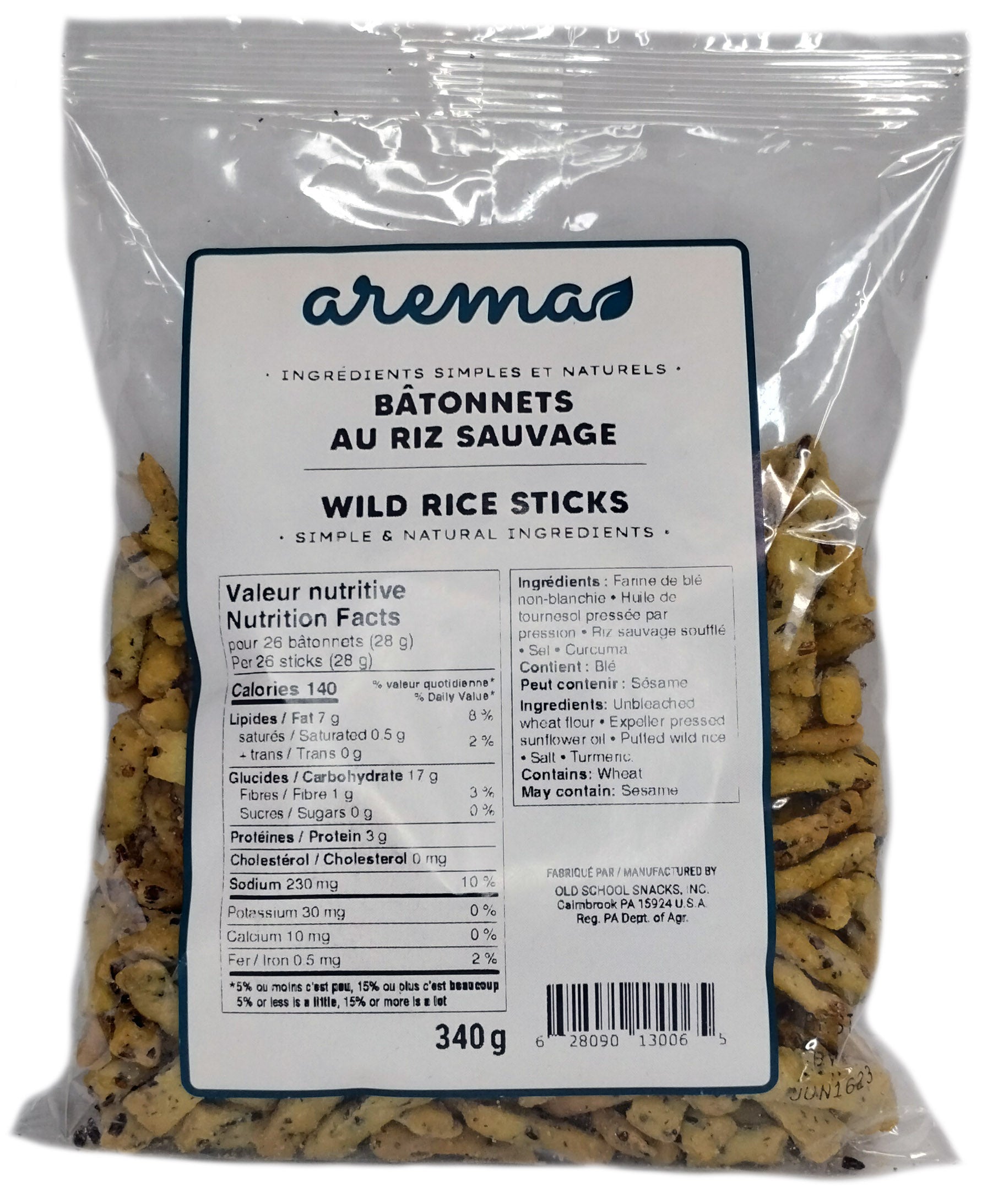 Bâtonnets au riz sauvage 340g