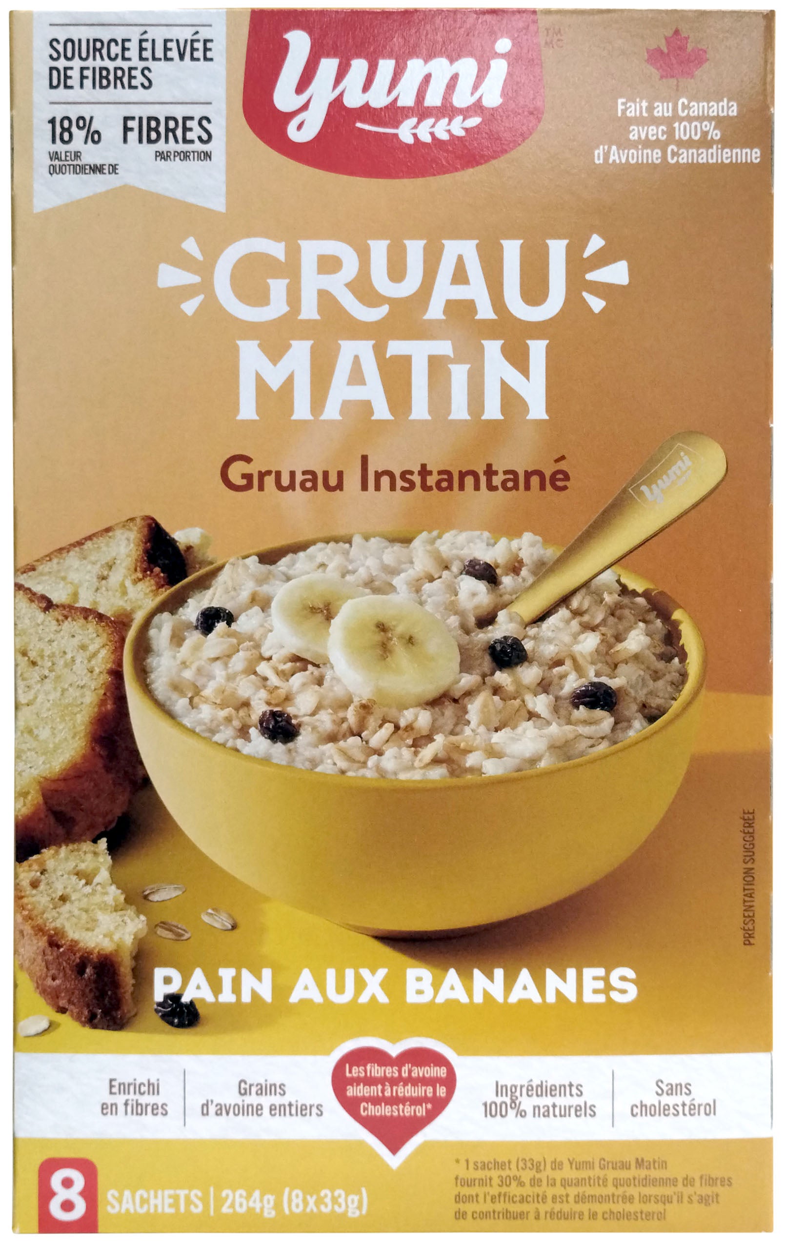 Gruau instantané pain aux bananes 8 sachets
DATE DE PÉREMPTION : 21 NOVEMBRE 2024