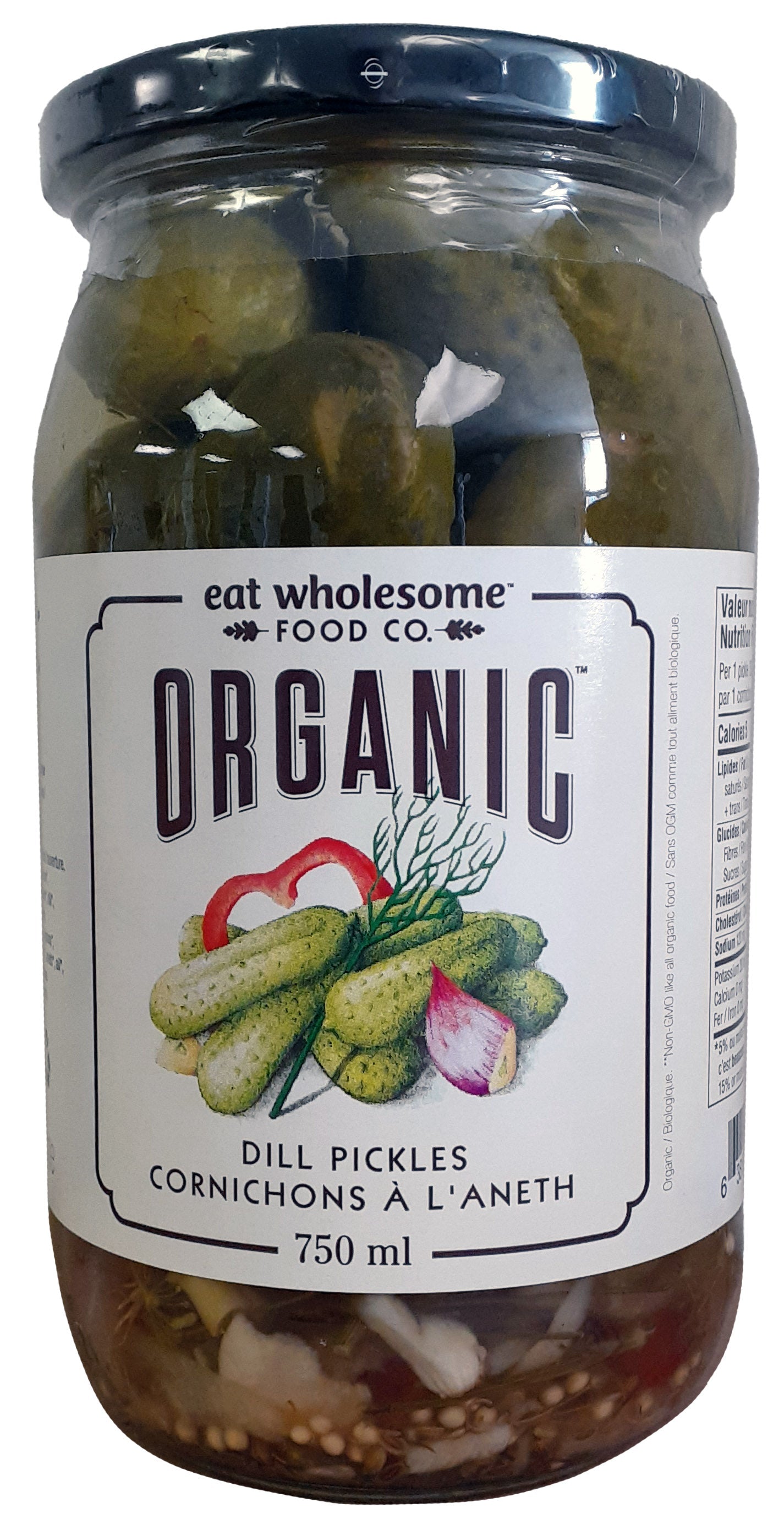 Organic dill pickles 750ml