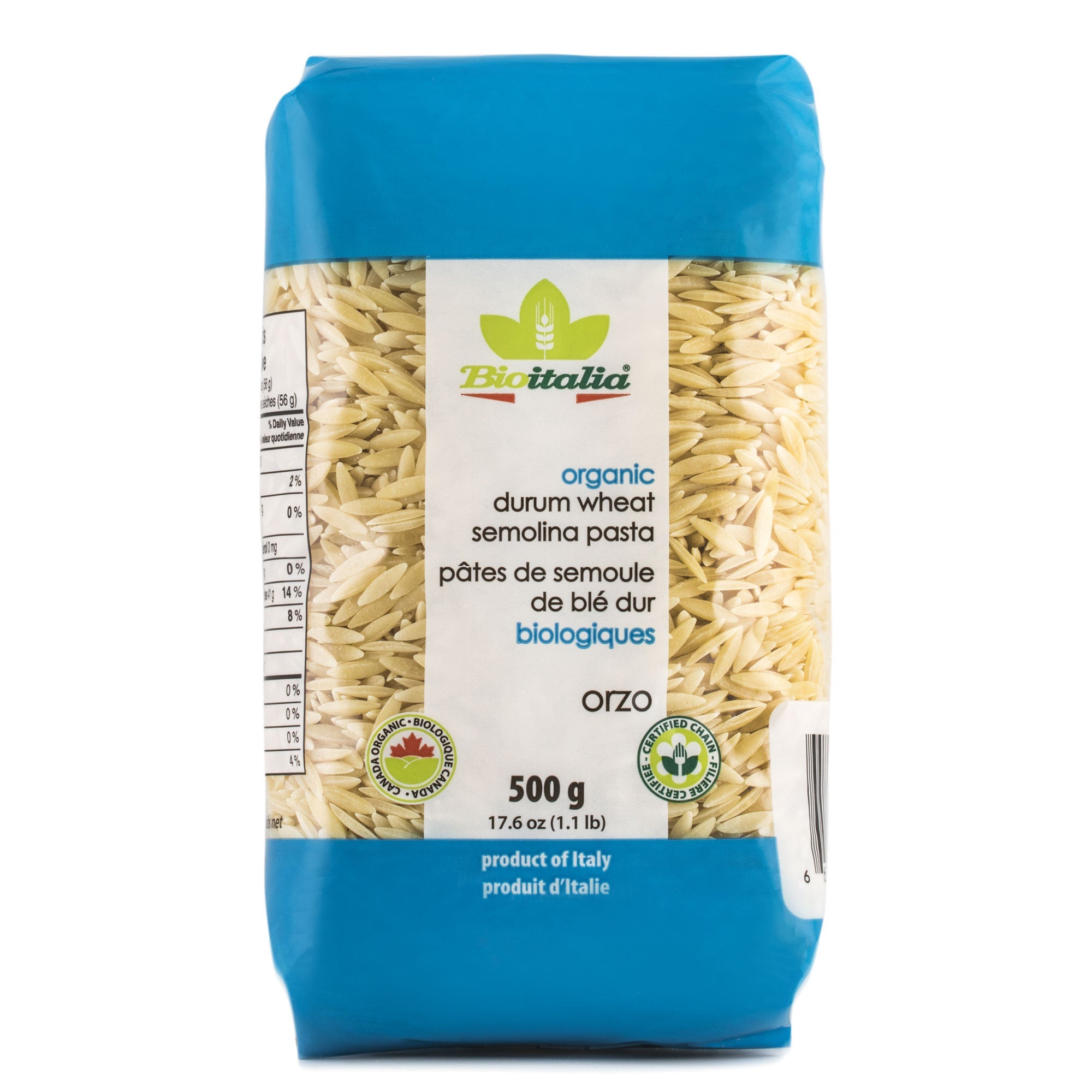 Pâtes d'orzo à la semoule de blé dur bio 500g