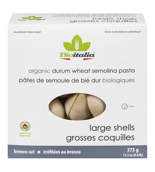 Large shell pasta with organic durum wheat semolina 375g