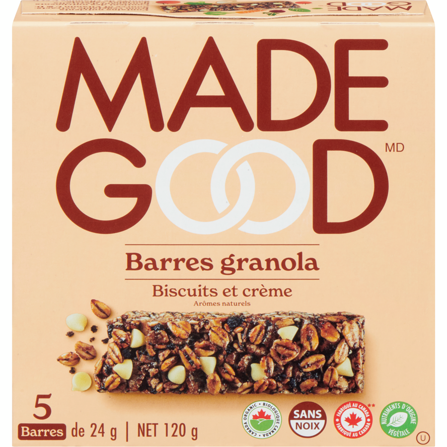 Organic Cookies &amp; Cream Granola Bars 5x24g