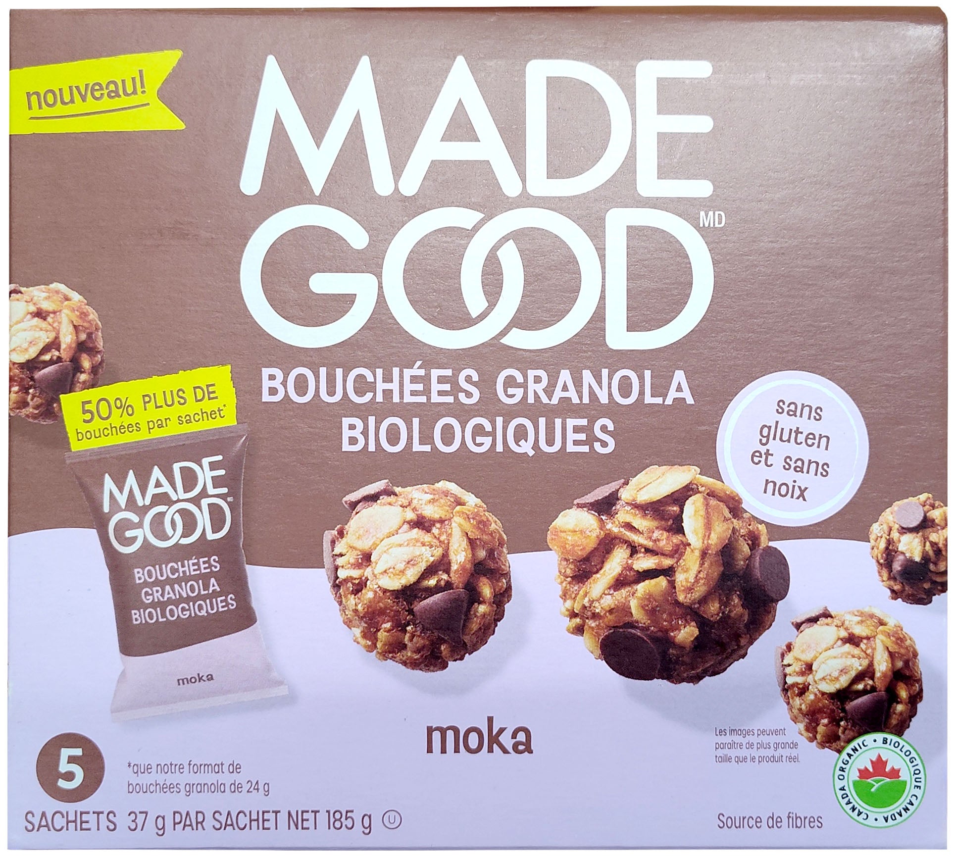 Bouchées granola moka bio 5x37g