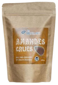 Amandes crues bio , pré-germées et déshydratées 250g