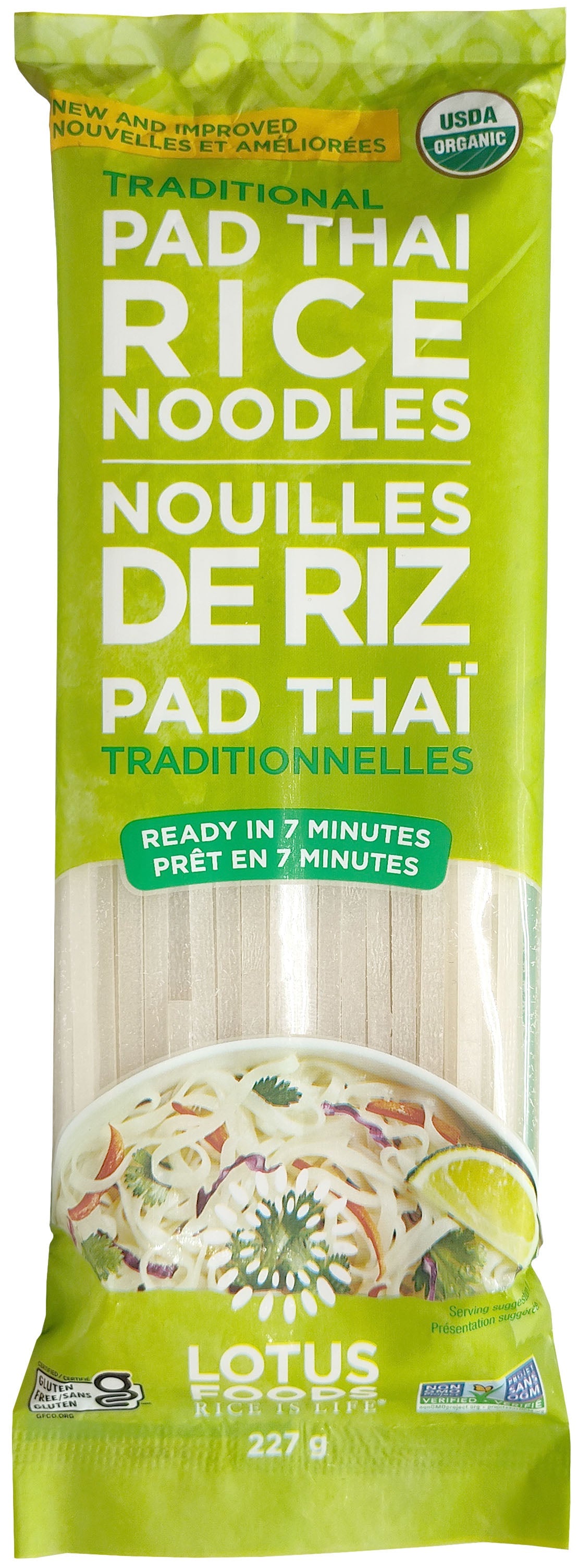 Nouilles de riz pad thaï traditionelles bio 227g