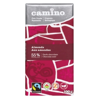 Almond chocolate 55% organic 100g