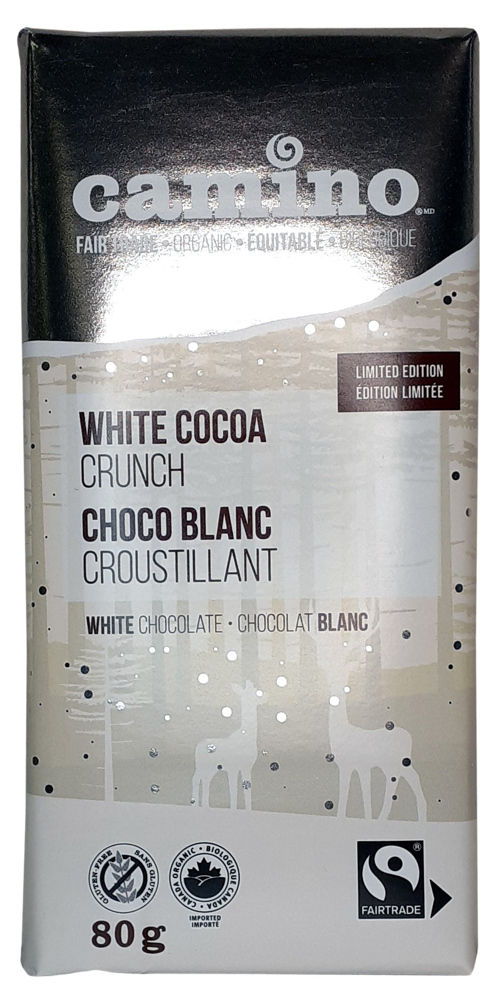 Organic crispy white chocolate 80g
